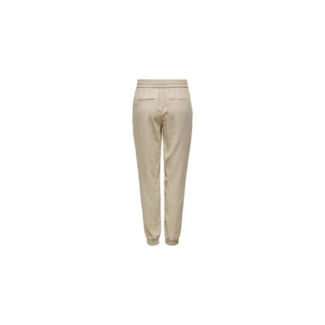 Kun beige viskose jeans og bukser