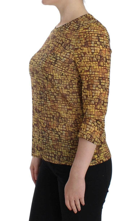 Dolce & Gabbana Sicilian Mosaic Print Silk Blouse - Hilstor