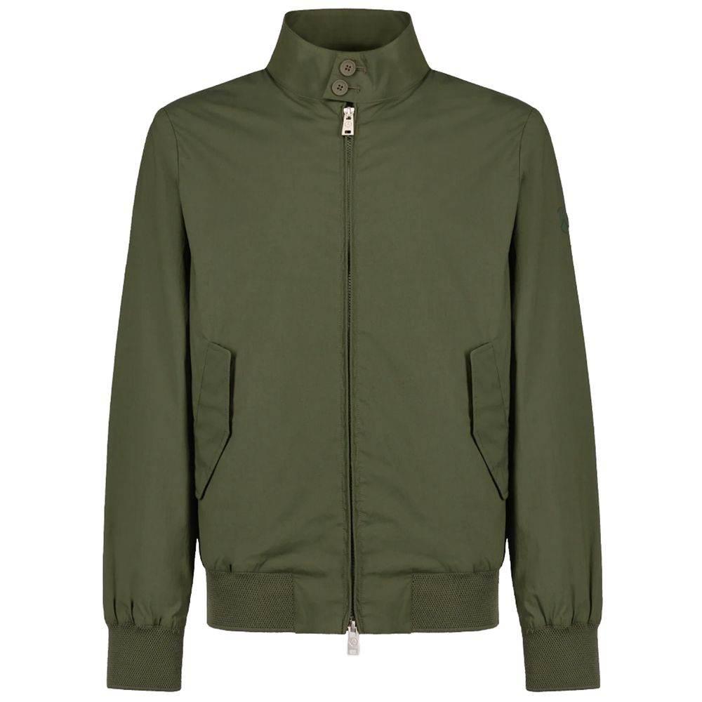 People Of Shibuya Green Cotton Men Bomber Jacket - Hilstor