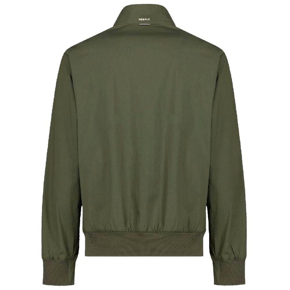 People Of Shibuya Green Cotton Men Bomber Jacket - Hilstor