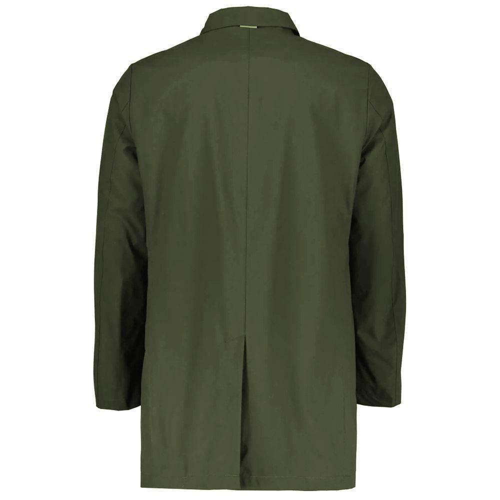 People Of Shibuya Green Recycled Polyester Men's Trench Coat - Hilstor