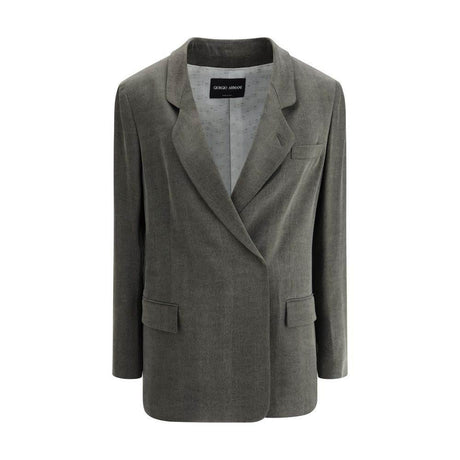Giorgio Armani Double-breasted satin Blazer - Hilstor