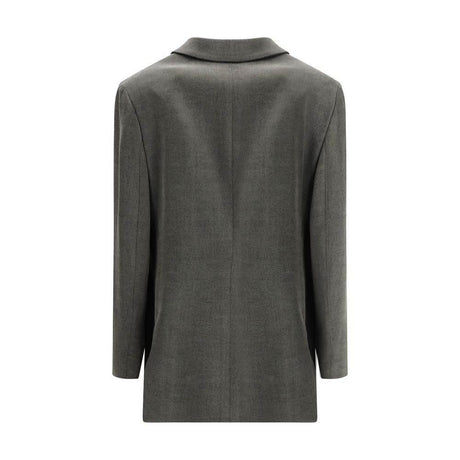 Giorgio Armani Double-breasted satin Blazer - Hilstor