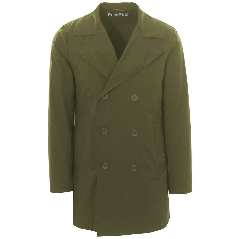 People Of Shibuya Green Recycled Polyester Men Trench Coat - Hilstor