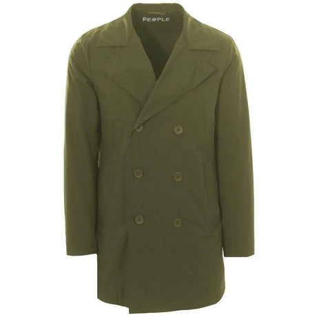 People Of Shibuya Green Recycled Polyester Men Trench Coat - Hilstor