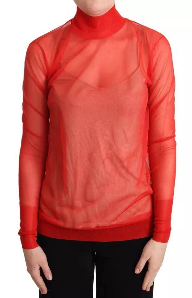 Dolce & Gabbana Orange Semi Transparent Blouse Sweater - Hilstor