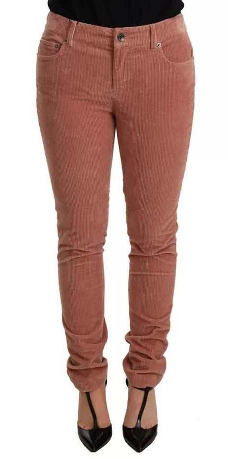 Dolce & Gabbana Pink Cotton Corduroy Skinny Jeans - Hilstor
