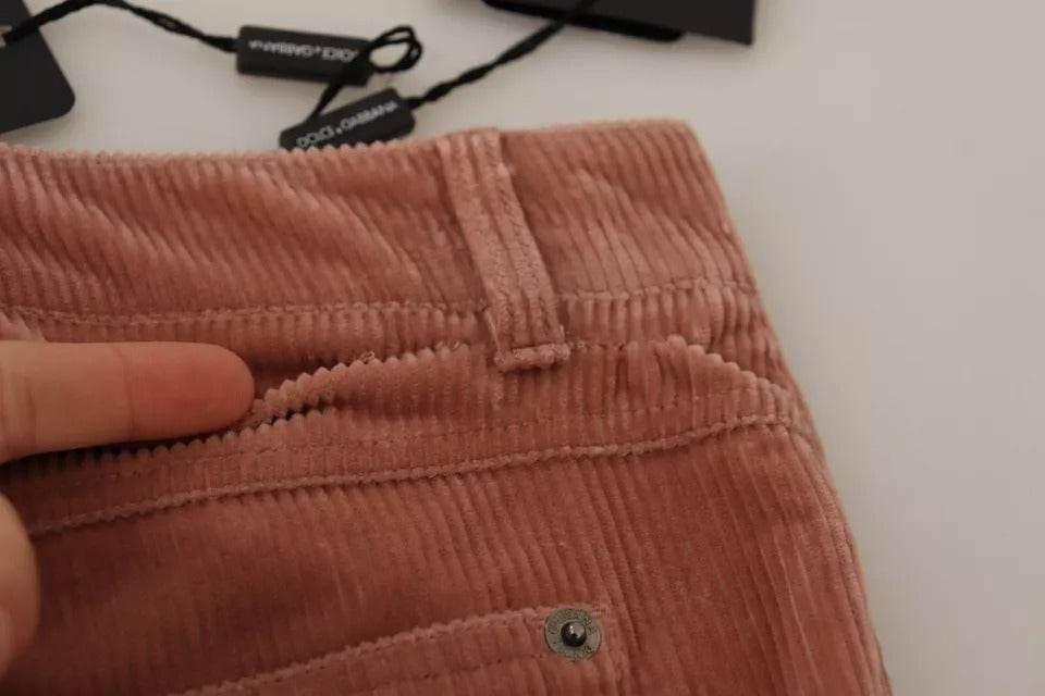 Dolce & Gabbana Pink Cotton Corduroy Skinny Jeans - Hilstor