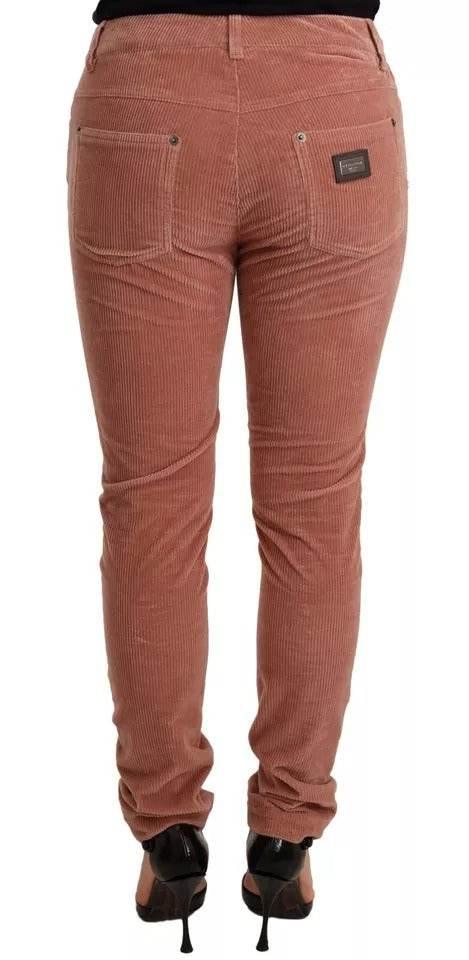 Dolce & Gabbana Pink Cotton Corduroy Skinny Jeans - Hilstor