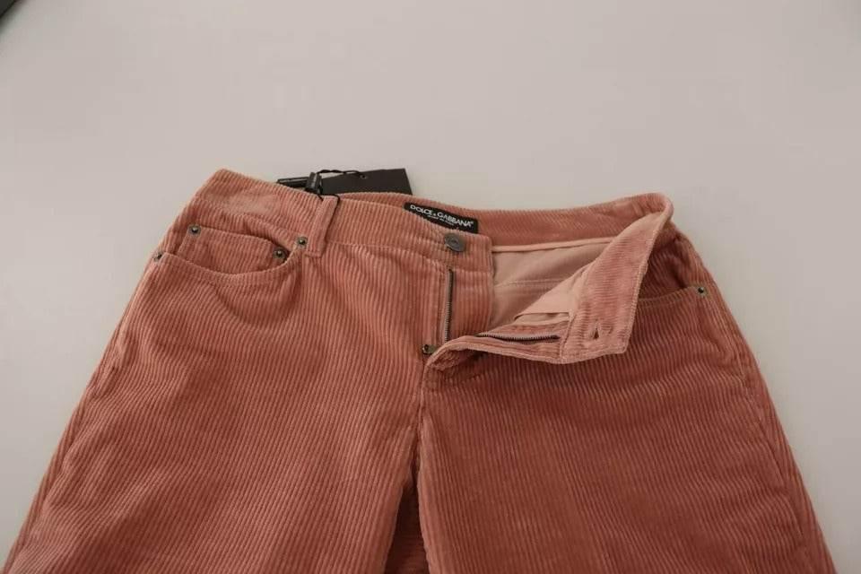 Dolce & Gabbana Pink Cotton Corduroy Skinny Jeans - Hilstor