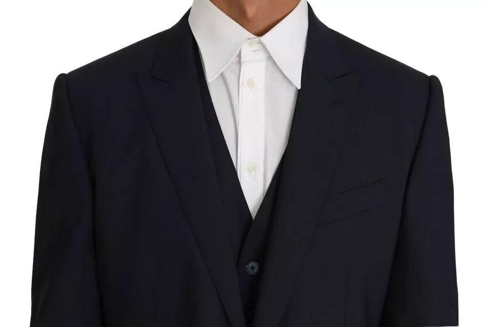 Dolce & Gabbana Blue Wool MARTINI Blazer Vest 2 Piece - Hilstor