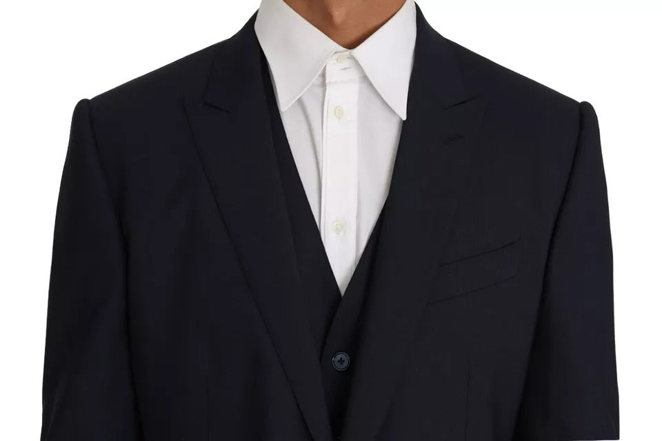 Dolce &amp; Gabbana Blå Uld MARTINI Blazervest 2 Delt