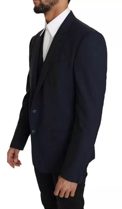 Dolce & Gabbana Blue Wool MARTINI Blazer Vest 2 Piece - Hilstor