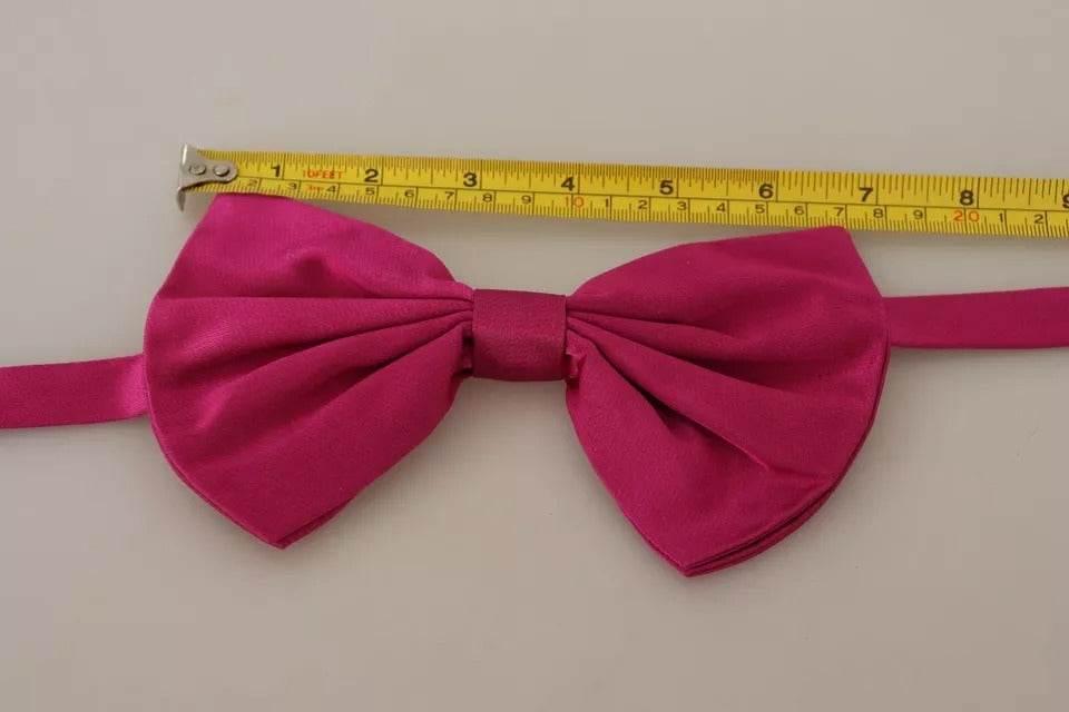 Dolce & Gabbana Pink 100% Silk Adjustable Neck Bow Tie Men - Hilstor
