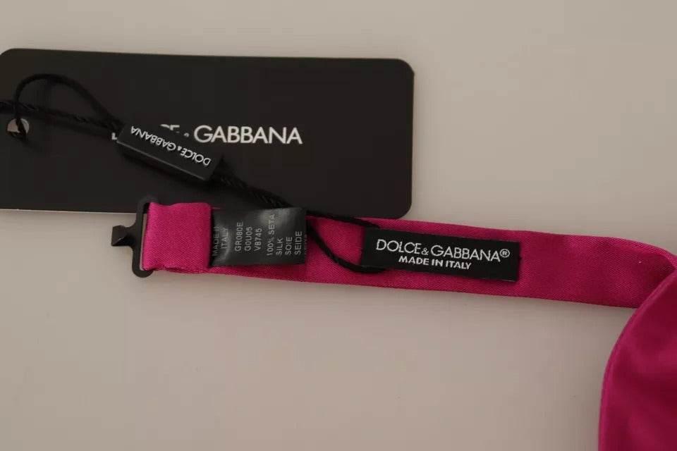 Dolce & Gabbana Pink 100% Silk Adjustable Neck Bow Tie Men - Hilstor