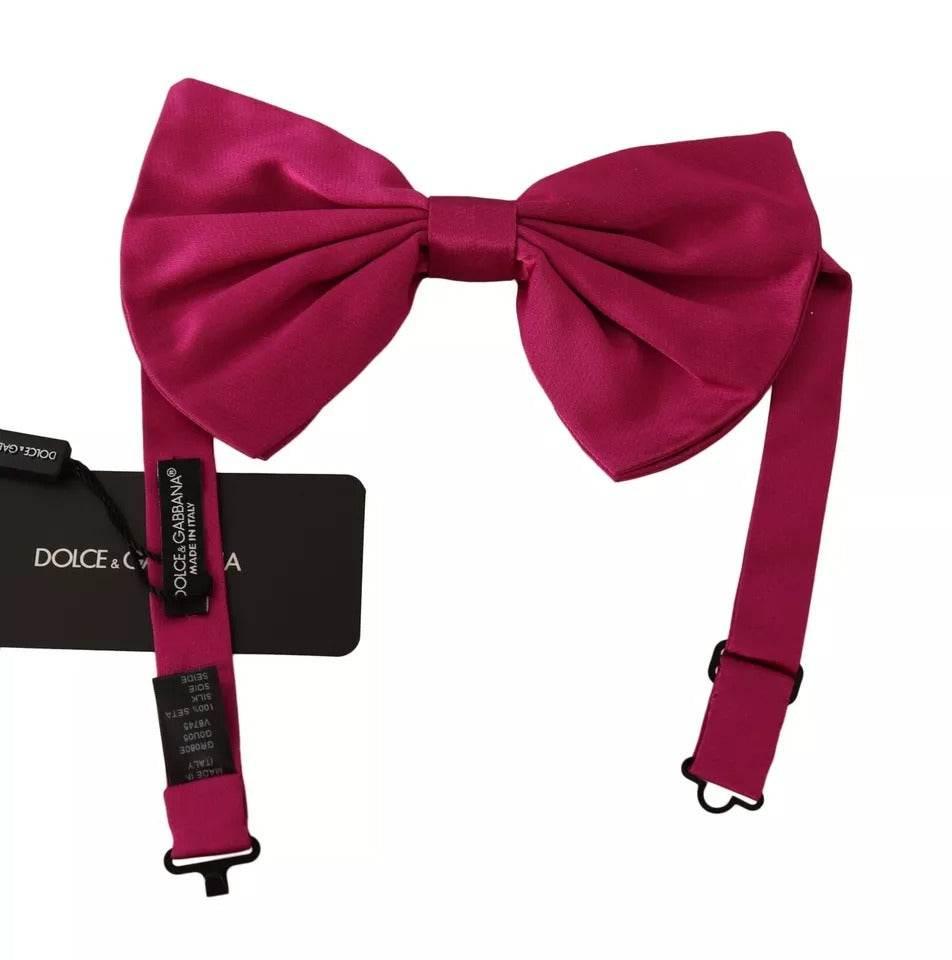 Dolce & Gabbana Pink 100% Silk Adjustable Neck Bow Tie Men - Hilstor