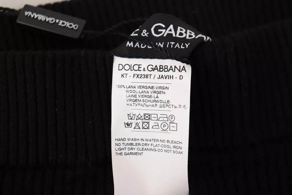 Dolce & Gabbana Black High Waist Stretch Pants Tights - Hilstor