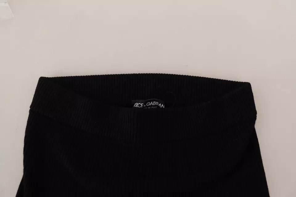 Dolce & Gabbana Black High Waist Stretch Pants Tights - Hilstor