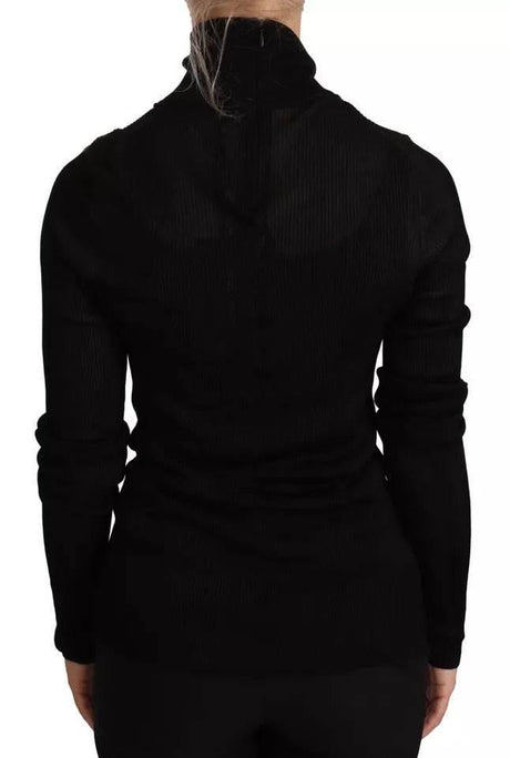 Dolce & Gabbana Black Turtleneck Slim Fit Pullover Sweater - Hilstor