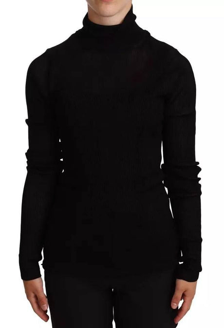 Dolce & Gabbana Black Turtleneck Slim Fit Pullover Sweater - Hilstor