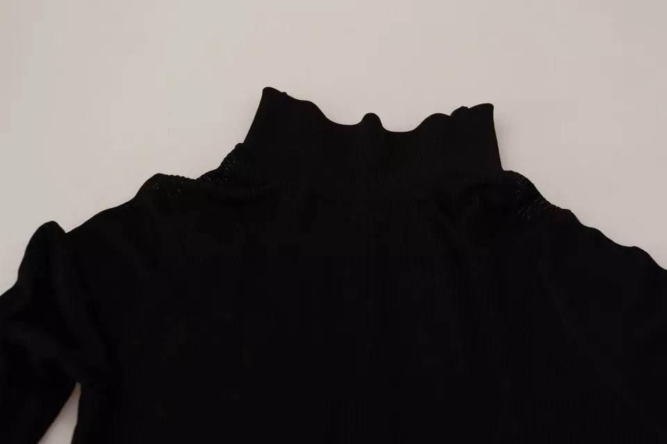 Dolce & Gabbana Black Turtleneck Slim Fit Pullover Sweater - Hilstor