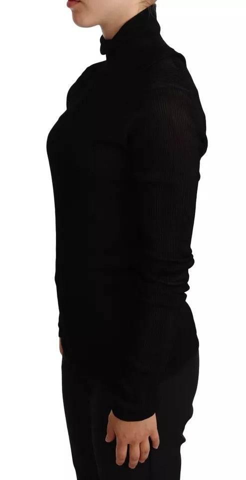 Dolce & Gabbana Black Turtleneck Slim Fit Pullover Sweater - Hilstor