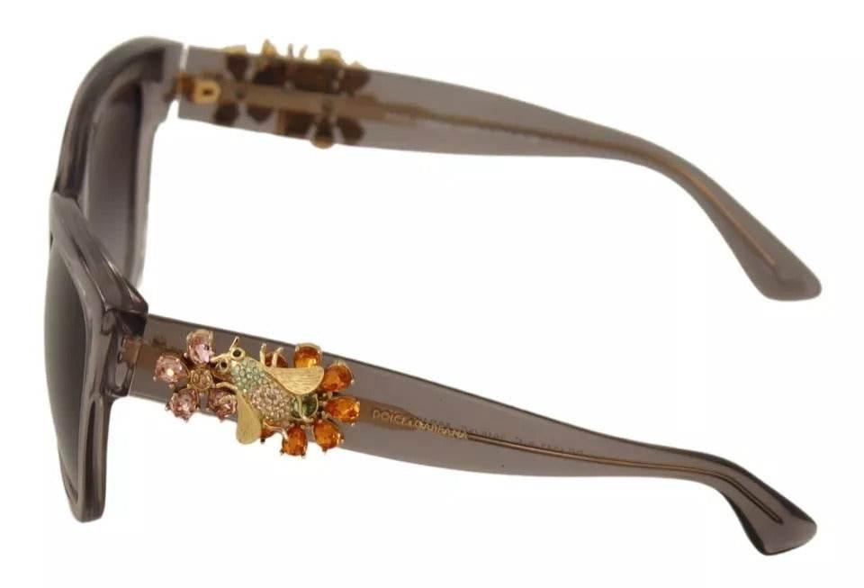 Dolce & Gabbana DG 4247-B-F Clear Embellished Crystal Acetate Sunglasses - Hilstor