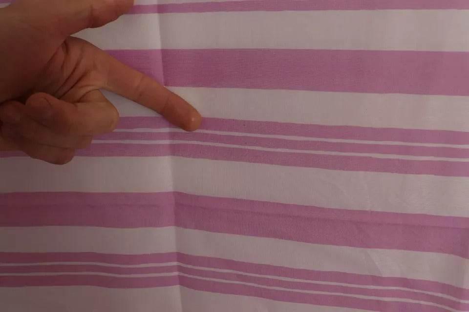 Dolce & Gabbana Pink White Striped Cannes Wrap Shawl Scarf - Hilstor