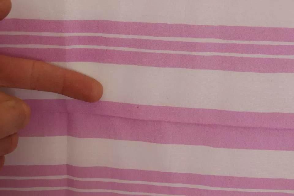 Dolce & Gabbana Pink White Striped Cotton Wrap Shawl Scarf - Hilstor