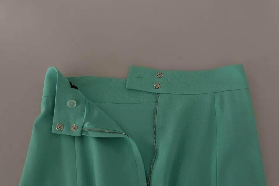 Dolce & Gabbana Mint Green Viscose Pencil Cut Midi Skirt - Hilstor