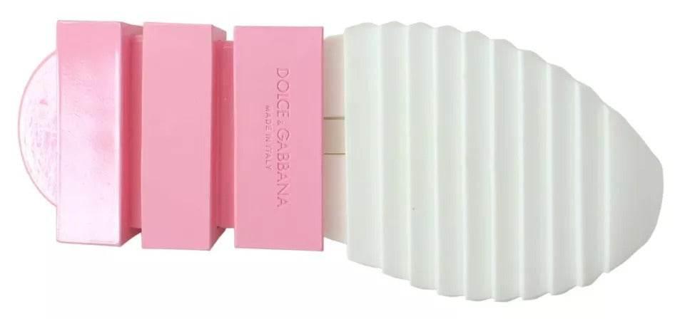 Dolce & Gabbana Pink White Logo Sorrento Sneakers Shoes - Hilstor