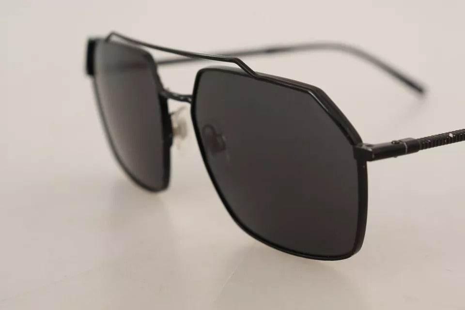 Dolce & Gabbana DG2250 Black Metal Full Rim Square Eyewear Sunglasses - Hilstor