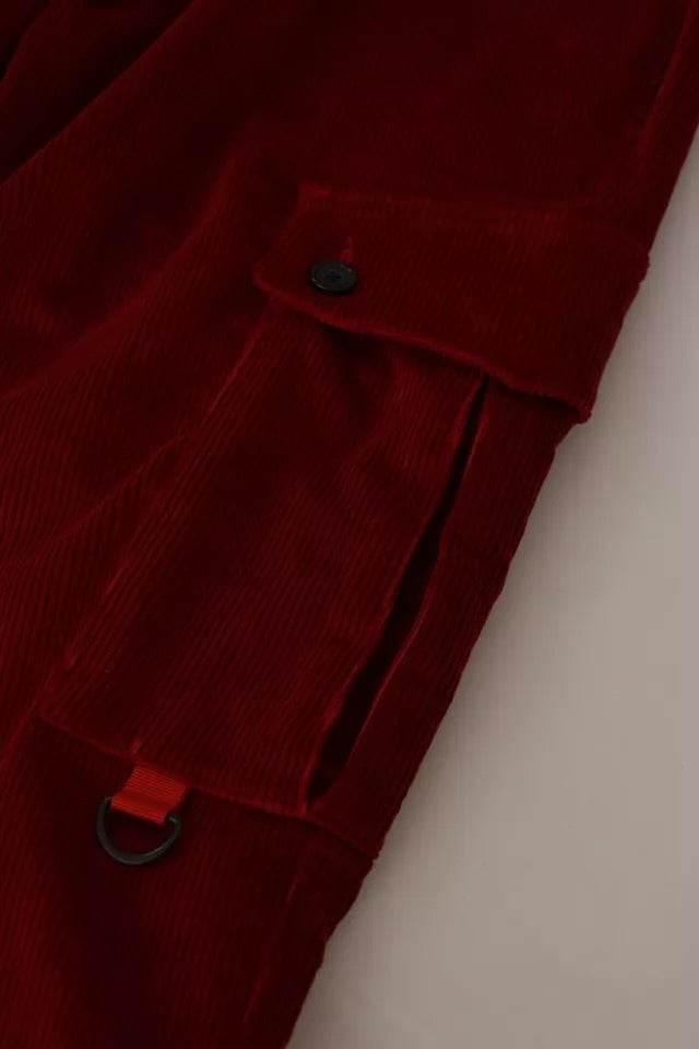 Dolce & Gabbana Red Corduroy Cotton Cargo Skinny Pants - Hilstor
