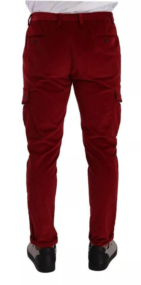 Dolce & Gabbana Red Corduroy Cotton Cargo Skinny Pants - Hilstor