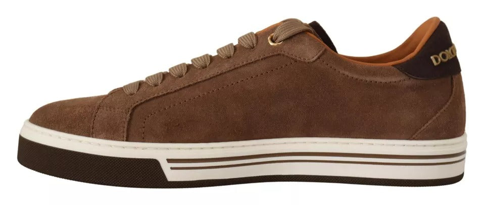 Dolce &amp; Gabbana Brun ruskindslogo Low Top Sneakers Herresko