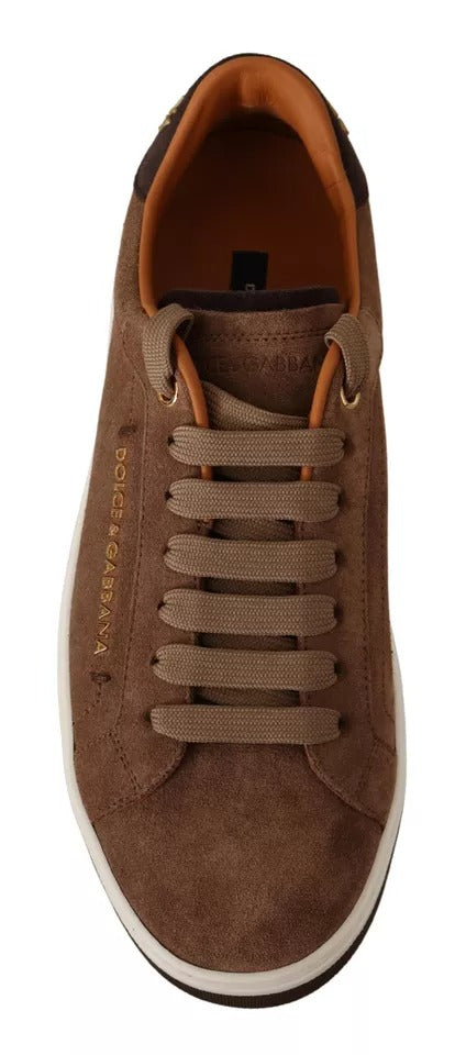 Dolce &amp; Gabbana Brun ruskindslogo Low Top Sneakers Herresko