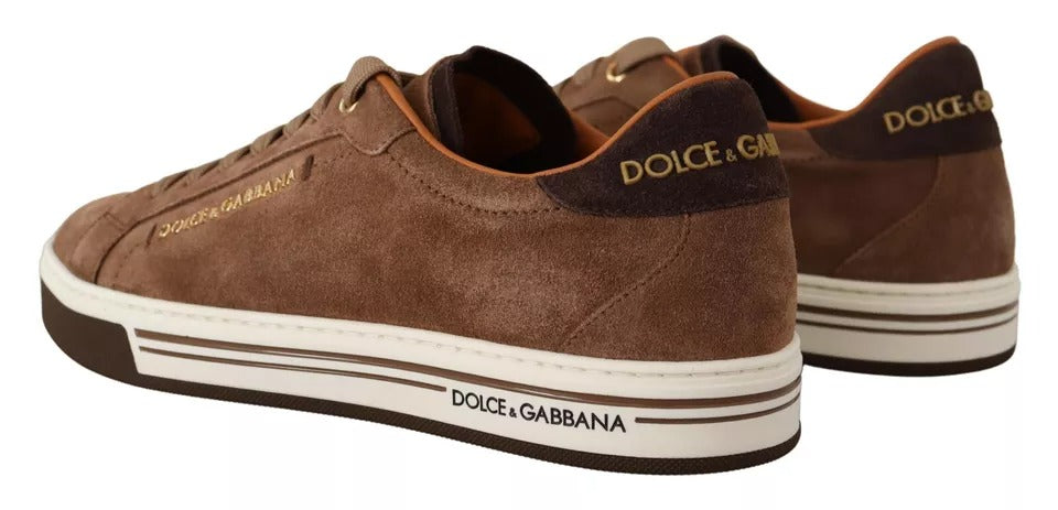 Dolce &amp; Gabbana Brun ruskindslogo Low Top Sneakers Herresko