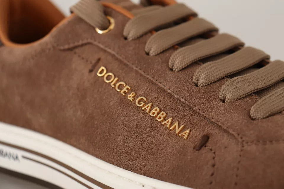 Dolce &amp; Gabbana Brun ruskindslogo Low Top Sneakers Herresko