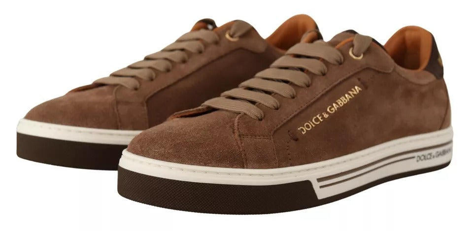 Dolce &amp; Gabbana Brun ruskindslogo Low Top Sneakers Herresko