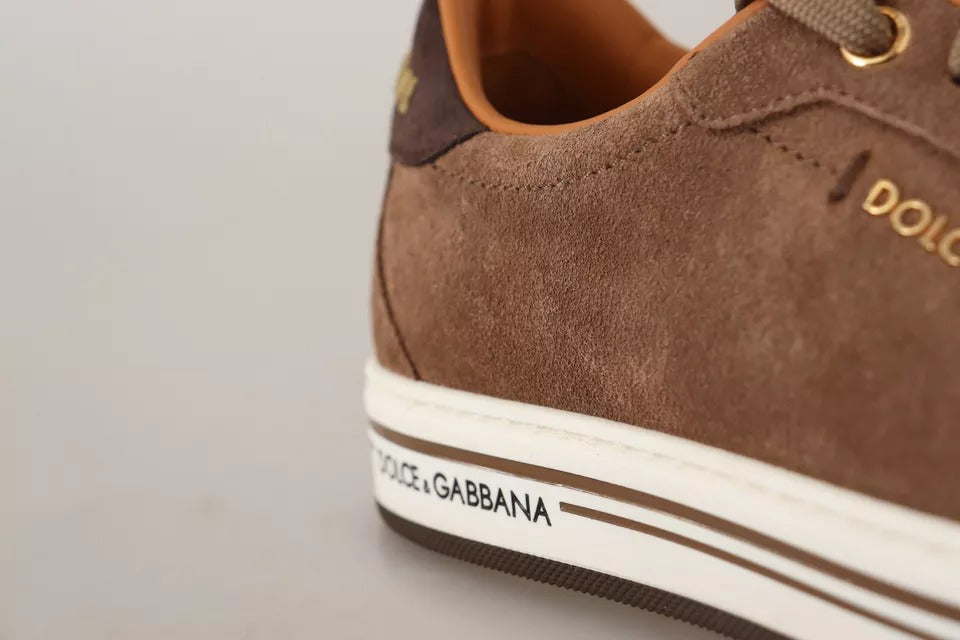 Dolce &amp; Gabbana Brun ruskindslogo Low Top Sneakers Herresko