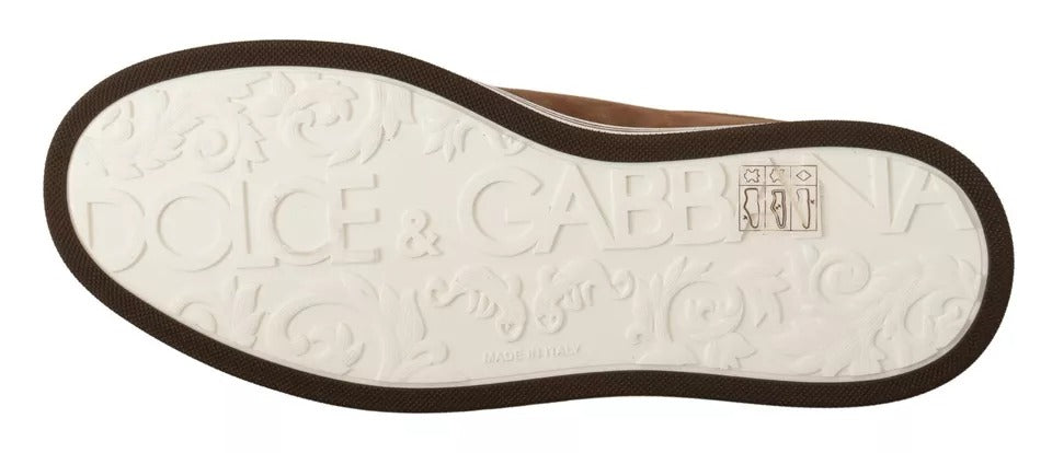 Dolce &amp; Gabbana Brun ruskindslogo Low Top Sneakers Herresko