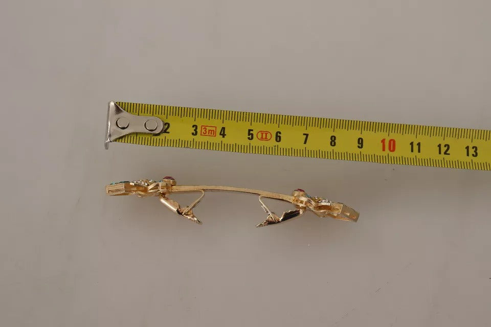 Dolce &amp; Gabbana forgyldt 925 sterlingsølv krystalkrave stopbroche