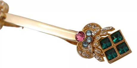 Dolce &amp; Gabbana forgyldt 925 sterlingsølv krystalkrave stopbroche