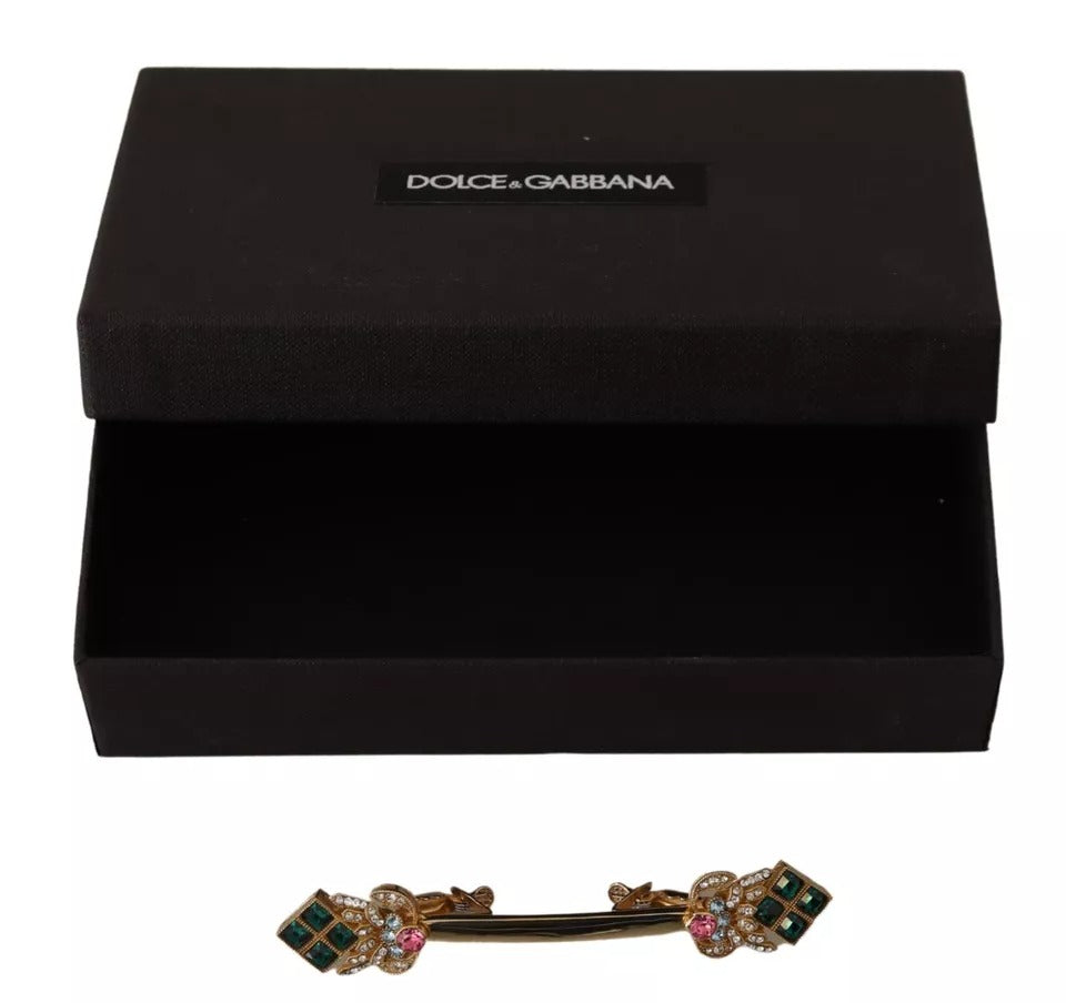 Dolce &amp; Gabbana forgyldt 925 sterlingsølv krystalkrave stopbroche