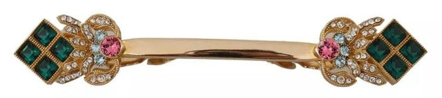 Dolce & Gabbana Gold Plated 925 Sterling Silver Crystal Collar Stop Brooch - Hilstor