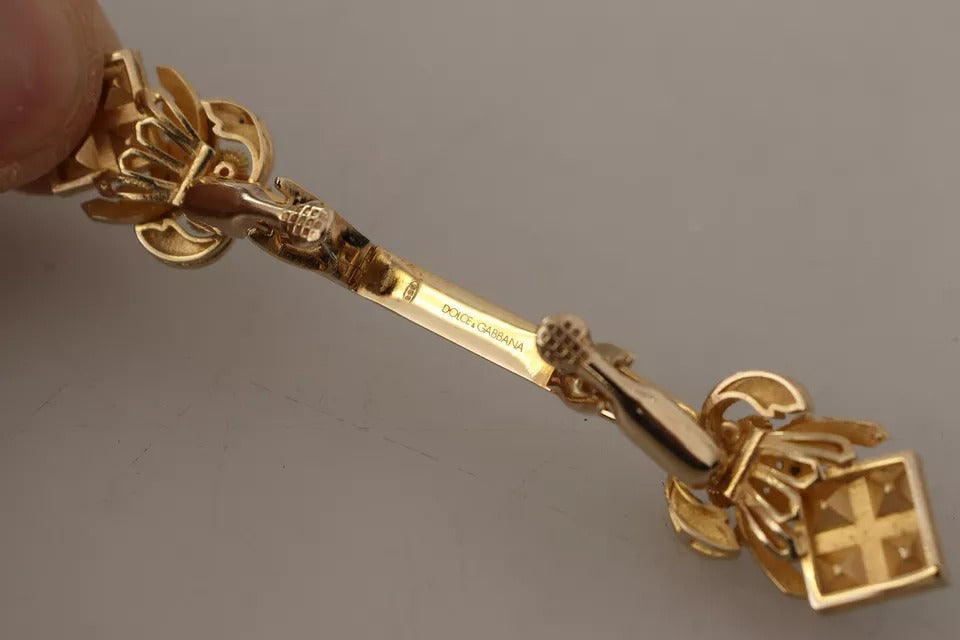 Dolce &amp; Gabbana forgyldt 925 sterlingsølv krystalkrave stopbroche