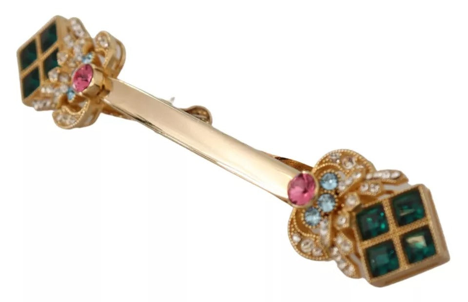 Dolce &amp; Gabbana forgyldt 925 sterlingsølv krystalkrave stopbroche