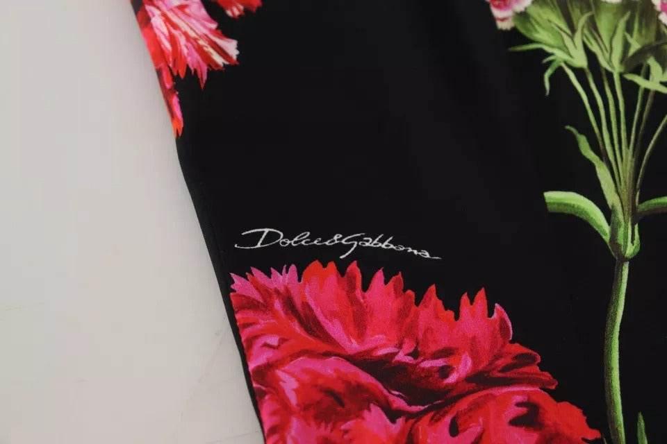 Dolce & Gabbana Black Floral Sleeveless Tank Top Silk Blouse - Hilstor