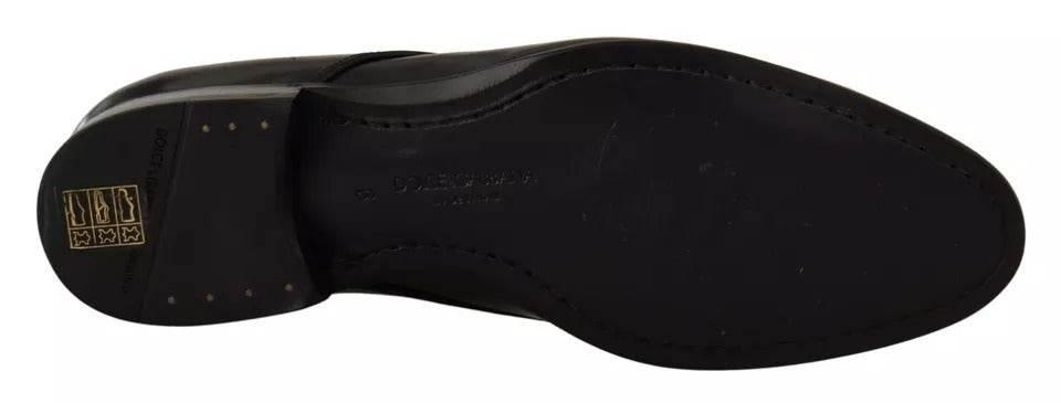 Dolce & Gabbana Black Leather Lace Up Mens Formal Derby Shoes - Hilstor