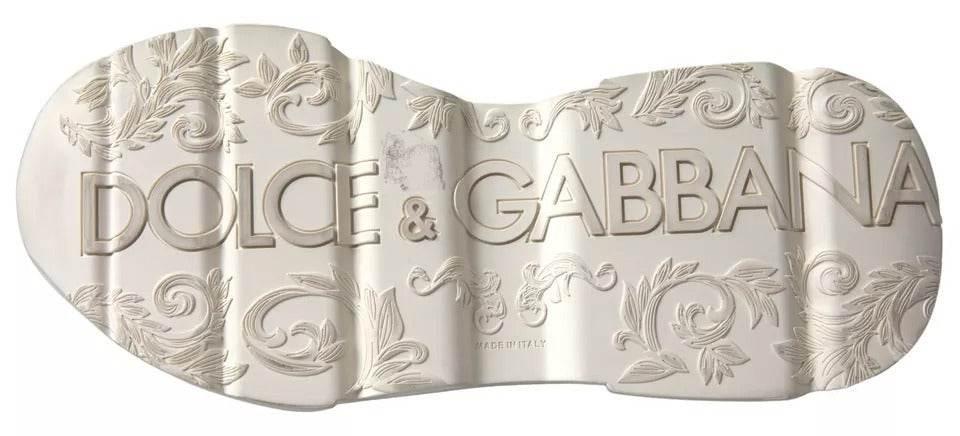 Dolce & Gabbana White Beige Leather Sport DAYMASTER Shoes Sneakers - Hilstor